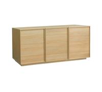 Buffet effet bois 3 portes naturel L 160 x P 43 x H 75cm - Kuba
