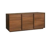sweeek - Buffet Effet Bois 3 Portes Noyer L 160 x P 43 x H 75cm - Kuba