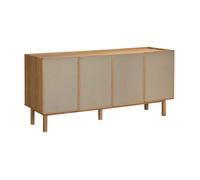 Buffet effet bois 4 portes style scandinave 180 cm bois clair Tomy - Oviala