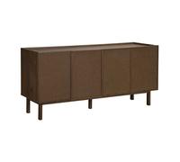 Buffet effet bois 4 portes style scandinave 180 cm bois foncé Tomy - Oviala
