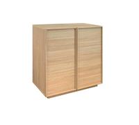 Buffet effet bois naturel 2 portes 80 cm 4 compartiments - L 80 x P 43 x H 85cm - Kuba