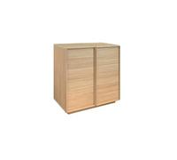 | Buffet effet bois naturel 2 portes 80 cm 4 compartiments - L 80 x P 43 x H 85cm - Kuba