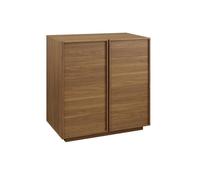 Buffet effet bois noyer 2 portes 80 cm 4 compartiments - L 80 x P 43 x H 85cm - Kuba