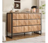 Buffet elégante, Buffet bas, Buffet de salon, Commode 6 tiroirs de chambre, 120x40x85 cm, Moderne, Meuble de rangement, Bois+Noir