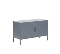 Beliani Buffet Moderne Industriel en Acier Gris Durable et Design avec 2 Portes