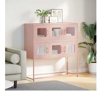 Buffet en acier laminé - vidaXL - Rose - 100 5x39x107 cm - Assemblage requis - Poignées pratiques