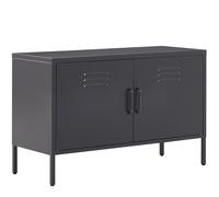 Buffet Moderne Industriel en Acier Noir Durable et Design avec 2 Portes Beliani