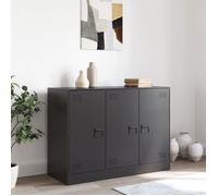 Buffet en acier - vidaXL - 99x39x73 cm - Noir - 6 compartiments - 3 portes - 3 poignées en métal - Capacité 90 kg