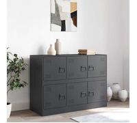 Buffet en acier - vidaXL - Anthracite - 99x39x73 cm - 6 compartiments - Capacité 90 kg - Poignées en métal