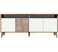 Buffet en aggloméré 4 portes milan noyer et blanc