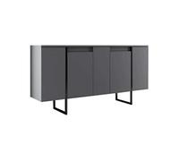- Buffet en aggloméré pieds en métal Luxe anthracite et noir