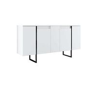 - Buffet en aggloméré pieds en métal Luxe blanc et noir