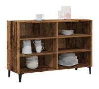 vidaXL Buffet bas Chêne noir 103,5x35x70 cm - 6 compartiments - finition mat