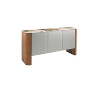 Buffet en bois argenté, noyer et plateau en marbre de porcelaine 3261C, 160 x 45 x 80