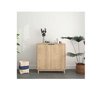 CONCEPT USINE | Buffet 80 cm Finition Bois | Design Scandi | Original, Fonctionnel et Moderne | Espace de Rangement Pratique 2 Portes et 2 Niches | Meuble de Salon ou Salle à Manger