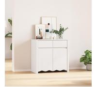 Buffet en bois blanc - vidaXL - 2 tiroirs - 2 portes - Finition mate