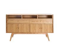 Buffet vintage en bois clair 4 portes 2 tiroirs L160 cm NORDECO
