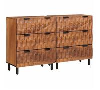 Buffet en bois de mangue massif - vidaXL - Finition Acacia Brun - Design moderne - 6 tiroirs - 33x60x75 cm