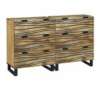 Buffet en bois de mangue massif - vidaXL - Naturel - 60x33,5x75 cm - 6 tiroirs - Rangement compact - Design rustique