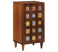 Buffet en bois de mangue massif - vidaXL - Noyer - 40x33,5x75 cm - Durable - 1 porte à charnières - Usage intérieur