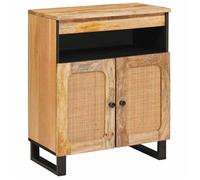 Buffet en bois de mangue - vidaXL - Marron - 60x33,5x75 cm - Bois de mangue massif - 2 portes à charnières