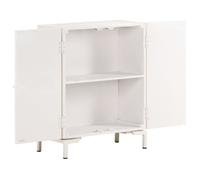 Buffet en bois de manguier massif - VINGVO - 60x30x76 cm - Porte(s) et tiroir(s) - Blanc - Buffet bas