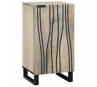 vidaXL Buffet en bois de manguier 40x33,5x75 cm – Blanc et noir – Bois massif, étagères pratiques