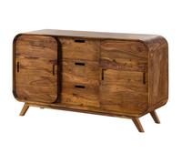 Buffet en bois de Sheesham - MASSIVMOEBEL24 - MAILAND N° 201 - Laqué - Marron foncé - Hauteur 75 cm