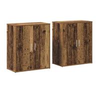 vidaXL Buffet bois d'ingénierie marron vieilli 2 portes 60×31×70 cm design élégant