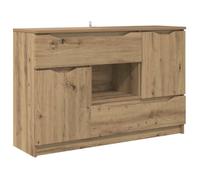 vidaXL Buffet Chêne Artisanal 100 x 30 x 65,6 cm – Bois d'ingénierie, Design moderne, Éclairage
