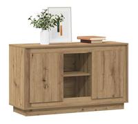Buffet en bois d'ingénierie - vidaXL - Chêne artisanal - 102x35x60 cm - 6 compartiments - Portes pratiques