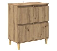 Buffet en bois d'ingénierie - vidaXL - Chêne artisanal - 60x35x70 cm - 4 portes - Espace de rangement généreux