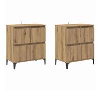 Buffet en bois d'ingénierie - vidaXL - Chêne artisanal - 60x35x70 cm - 8 portes - Style minimaliste - Design moderne