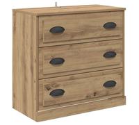 vidaXL Buffet Chêne artisanal Bois d'ingénierie 70 x 35,5 x 67,5 cm Tiroirs pratiques