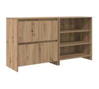 Buffet en bois d'ingénierie - vidaXL - Chêne artisanal - 70x41x75 cm - 4 portes à charnières - Grand espace de stockage