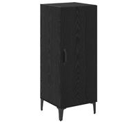 Buffet en bois d'ingénierie - vidaXL - Chêne Noir - 34,5x34x90 cm - 1 porte à charnières - Étagères - Design moderne