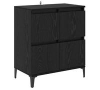 Buffet en bois d'ingénierie - vidaXL - Chêne Noir - 60 x 35 x 70 cm - 4 portes - Rangement polyvalent - Style rustique