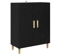 vidaXL Buffet Chêne noir 70x34x90 cm – Bois d'ingénierie, 2 portes, pieds coniques