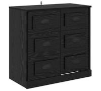 Buffet en bois d'ingénierie - vidaXL - Chêne Noir - 70x35,5x67,5 cm - Rangement spacieux - Tiroirs à roulement à billes