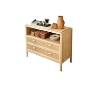 Buffet en bois en rotin - Armoire de rangement élégante pour chambre à coucher et cuisine - Meuble mural polyvalent - Solution de rangement latérale polyvalente - Décoration d'intérieur moderne