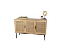 Buffet en bois et métal avec 3 portes "Romy" - Marron/noir - L 120 x P 39 x 77 cm