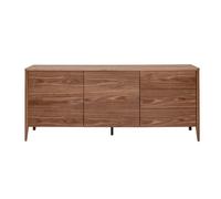 Buffet en bois foncé noyer 2 portes 3 tiroirs 180 cm BENJA