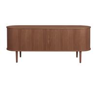 Buffet vintage en bois foncé noyer 2 portes coulissantes L160 cm EPIC