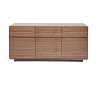 Buffet design en bois foncé noyer 3 portes 3 tiroirs L160 cm JAKO