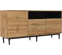 Buffet en bois Fortuna Lai avec trois portes et étagères - Armoire TV design peu encombrante, stable et fiable