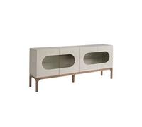 Buffet en bois gris et noyer avec éclairage intérieur