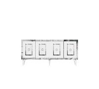 Buffet en bois "Karya" - 150 x 79 x 40 cm - Blanc, Argent