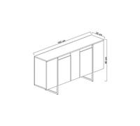 Buffet en bois "Luxe" - 160 x 35 x 80 cm - Or blanc