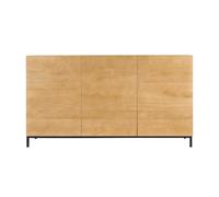 Buffet industriel en bois manguier massif et métal noir 3 portes L145 cm YPSTER