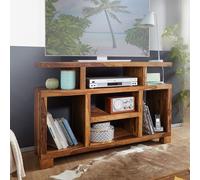 Buffet en bois massif 115cm Sheesham naturel Commode avec beaucoup de rangement Commode TV Armoire pour TV